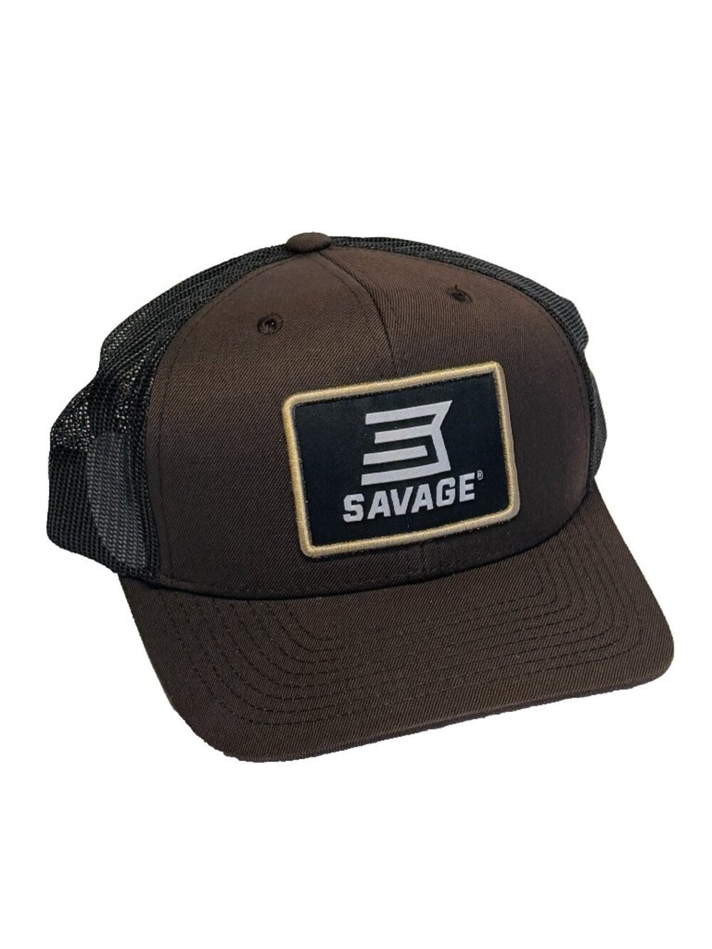 Savage Firearms Brown Black Adjustable Meshback Cap Hat Guns Ammo Hunting